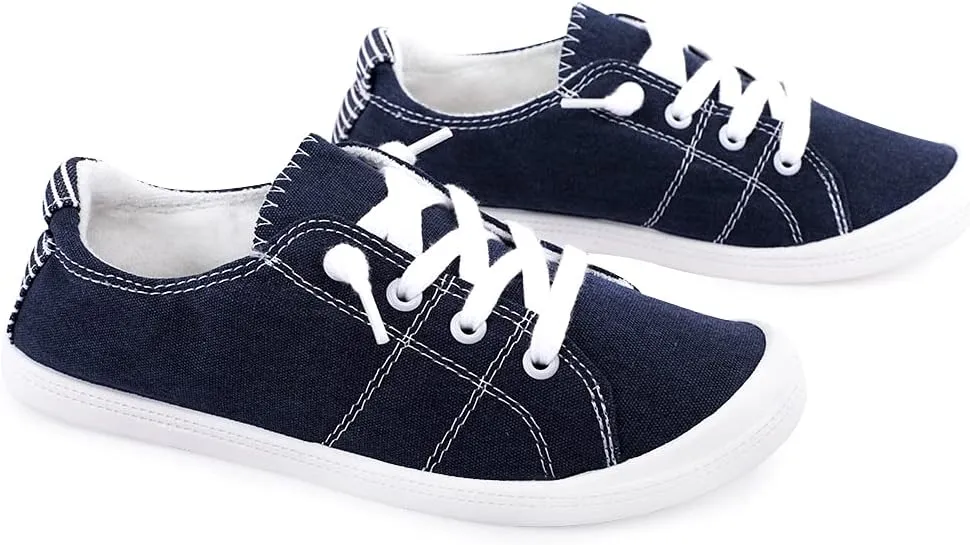 Women's Slip On Canvas Sneaker Low Top Casual Walking Shoes Classic Comfort Flat Fashion Sneakers