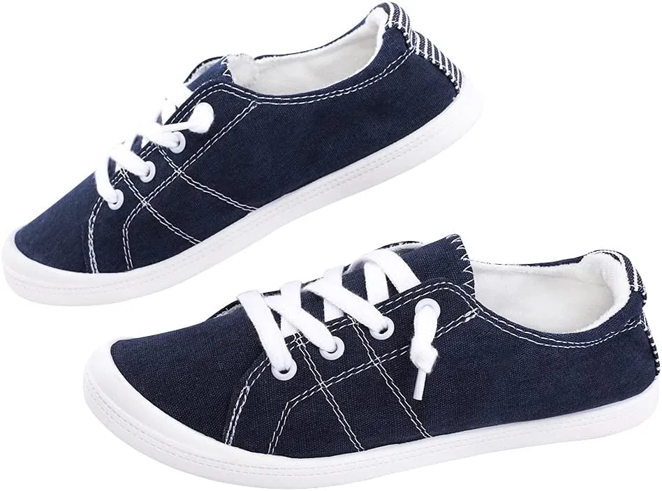 Women's Slip On Canvas Sneaker Low Top Casual Walking Shoes Classic Comfort Flat Fashion Sneakers