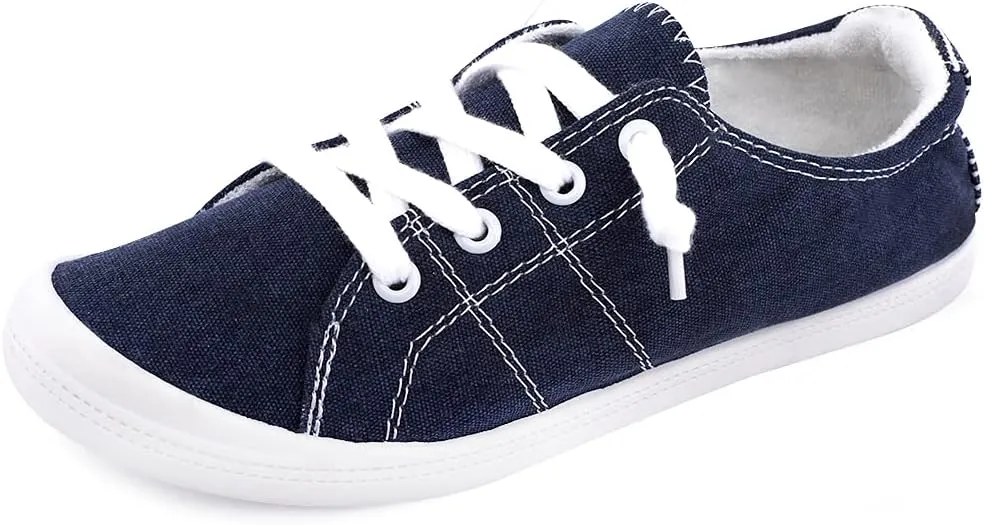 Women's Slip On Canvas Sneaker Low Top Casual Walking Shoes Classic Comfort Flat Fashion Sneakers