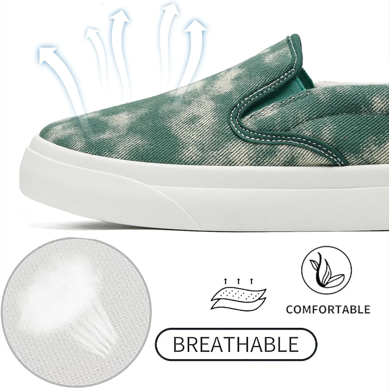 Women's Slip on Sneakers Womens Loafers Classic Canvas Leisure Vintage Flat Fashion Comfortable Elastic Sneakers