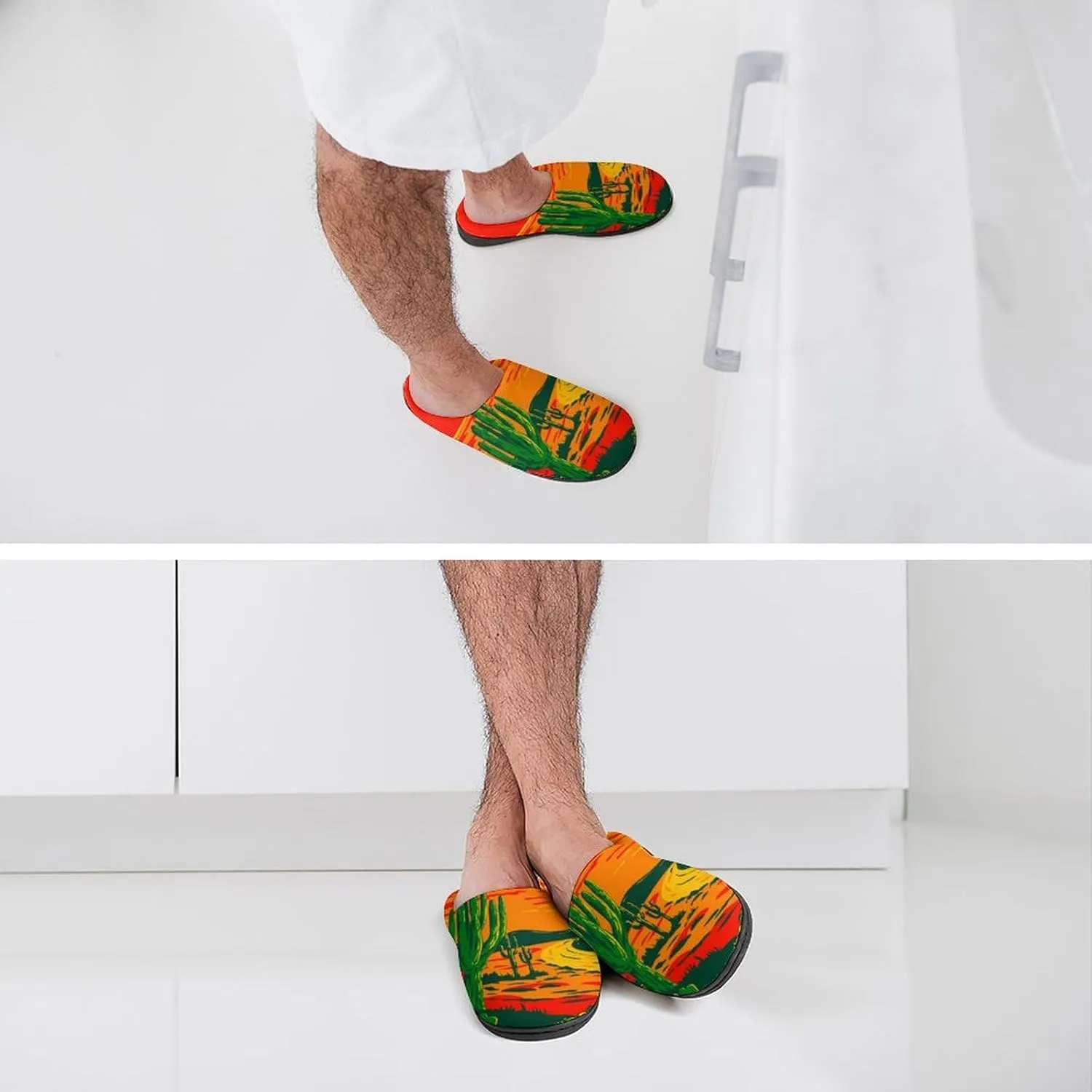 Womens Slippers Bedroom Slip-On Shoes Ladies Merry Christmas Print Slippers Warm Cotton House Slippers Indoor Outdoor