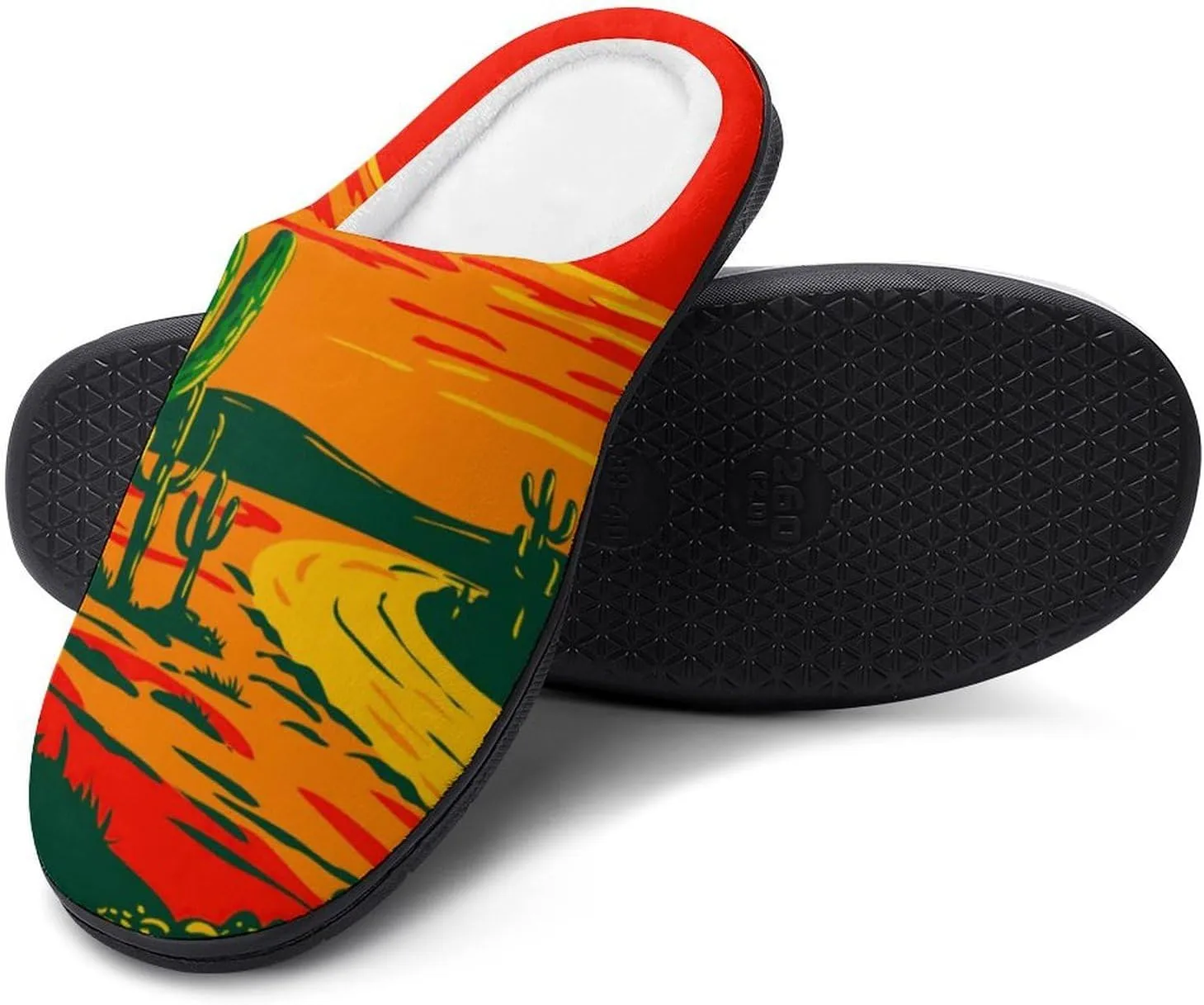 Womens Slippers Bedroom Slip-On Shoes Ladies Merry Christmas Print Slippers Warm Cotton House Slippers Indoor Outdoor