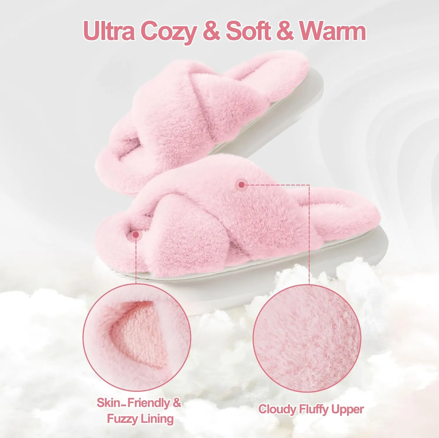 Womens Slippers House Slippers for Woman Fuzzy Slippers Platform Slippers Slippers for Women Indoor Fluffy