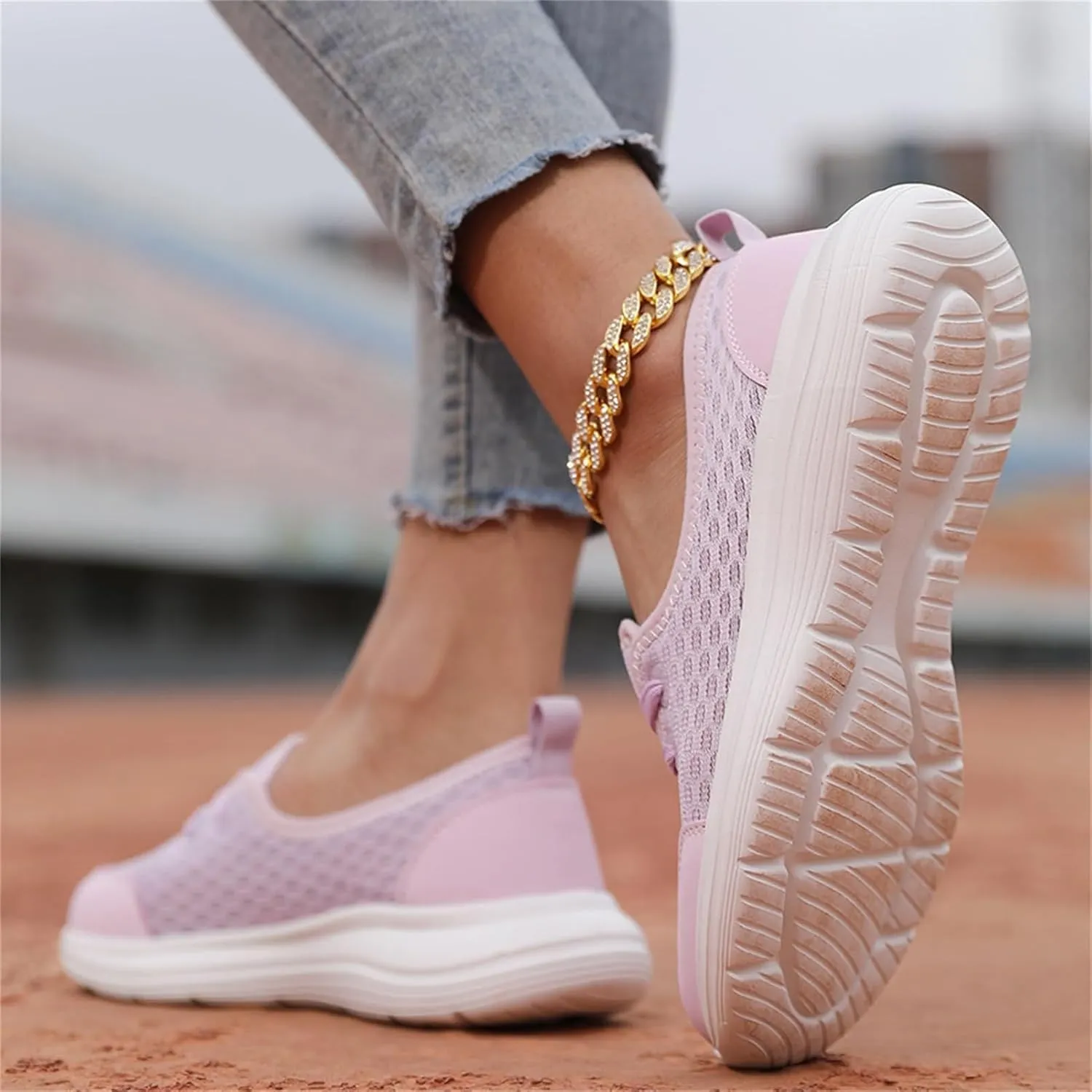 Women's Soft Sole Mesh Comfort Orthopedic Shoes, Flat Arch Support Walking Shoes