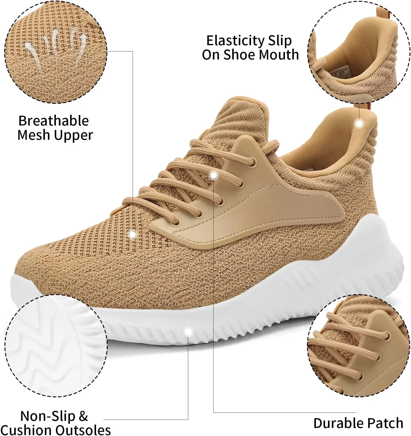 Womens Tennis Shoes Walking Sneakers - Memory Foam Running Slip On Gym Athletic Workout Nursing Comfort Work Shoe Lightweight