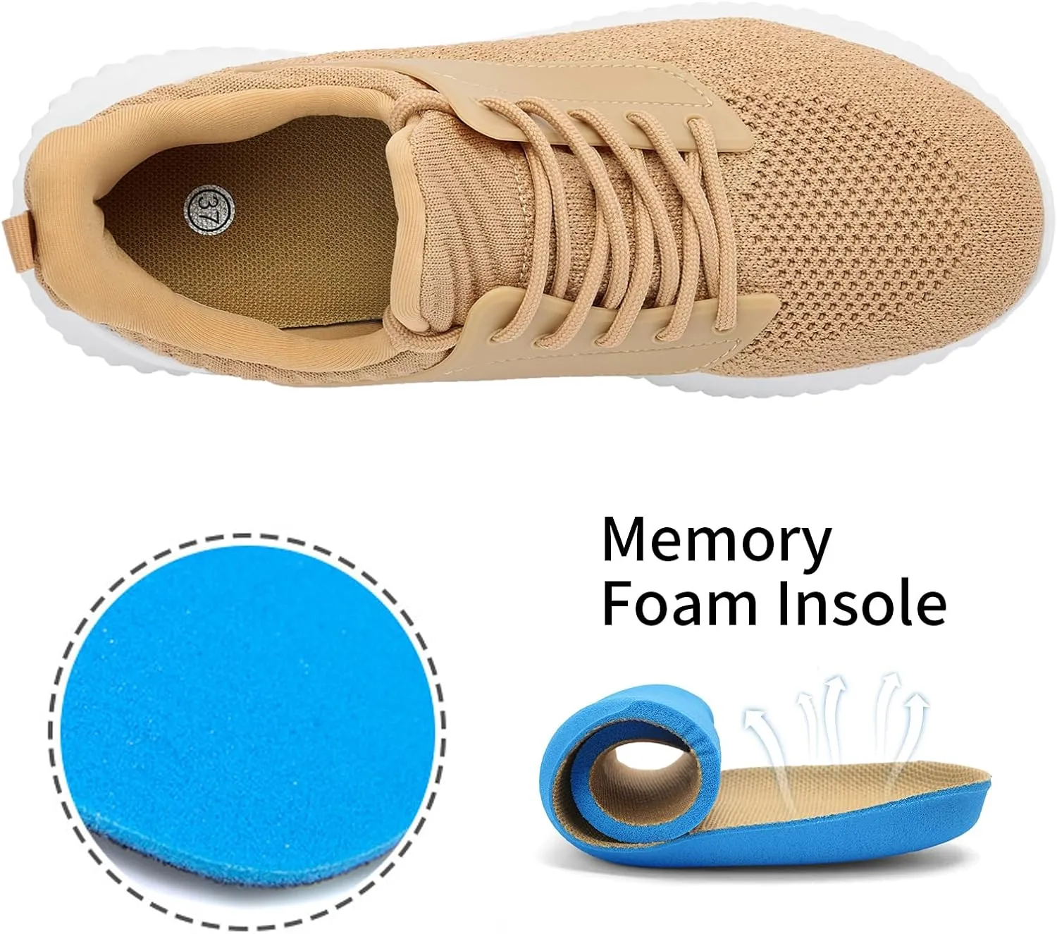 Womens Tennis Shoes Walking Sneakers - Memory Foam Running Slip On Gym Athletic Workout Nursing Comfort Work Shoe Lightweight