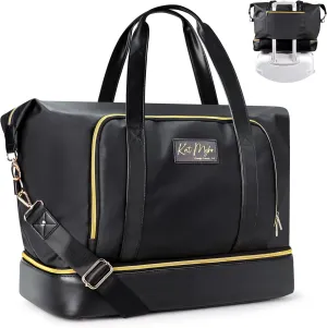 Womens Travel Weekender - Duffle Overnight Carry On Bag with Shoe Compartment