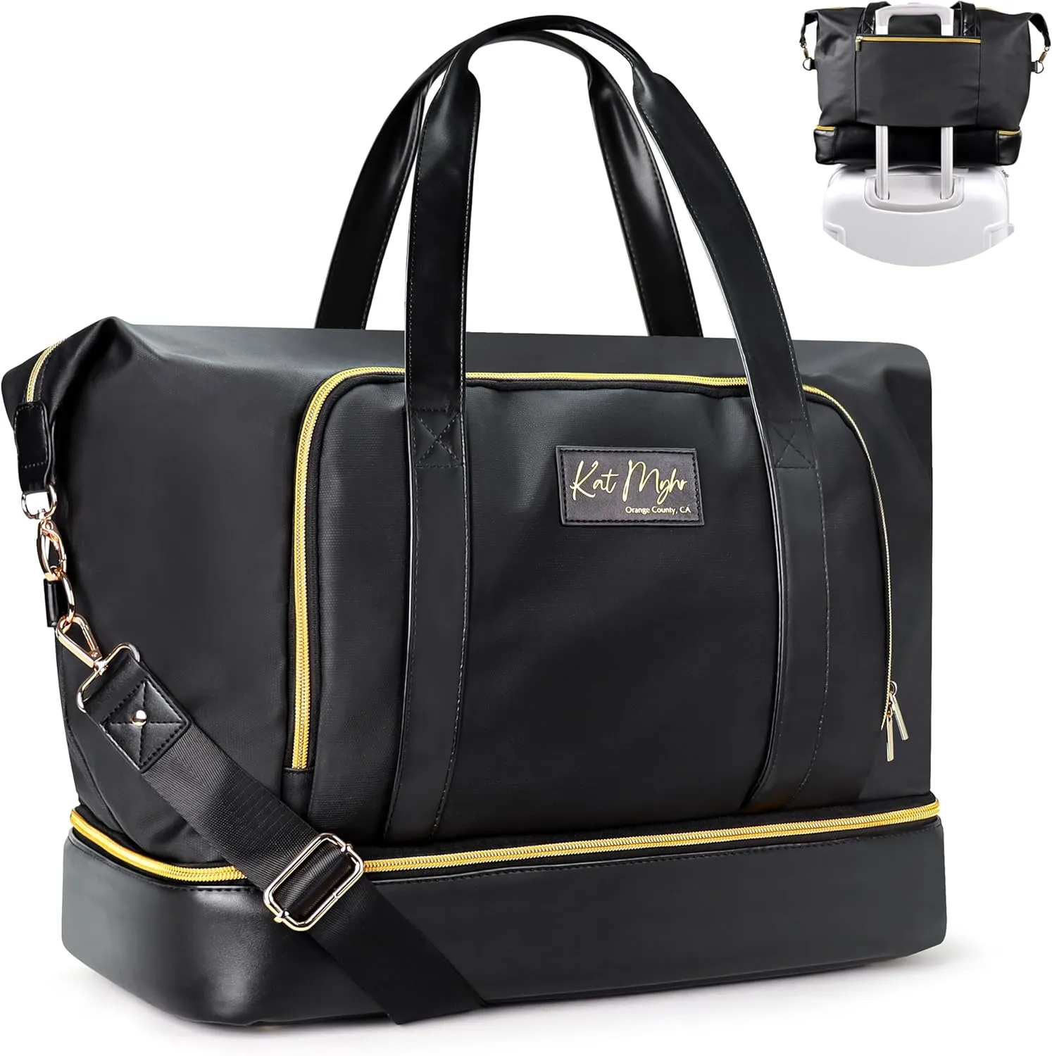 Womens Travel Weekender - Duffle Overnight Carry On Bag with Shoe Compartment