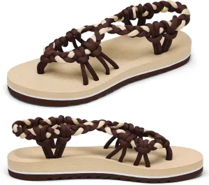 Women's Walking Sandals Arch Support Orthopedic Recovery Flats Sandals Cushion Adjustable Strap for Plantar Fasciitis