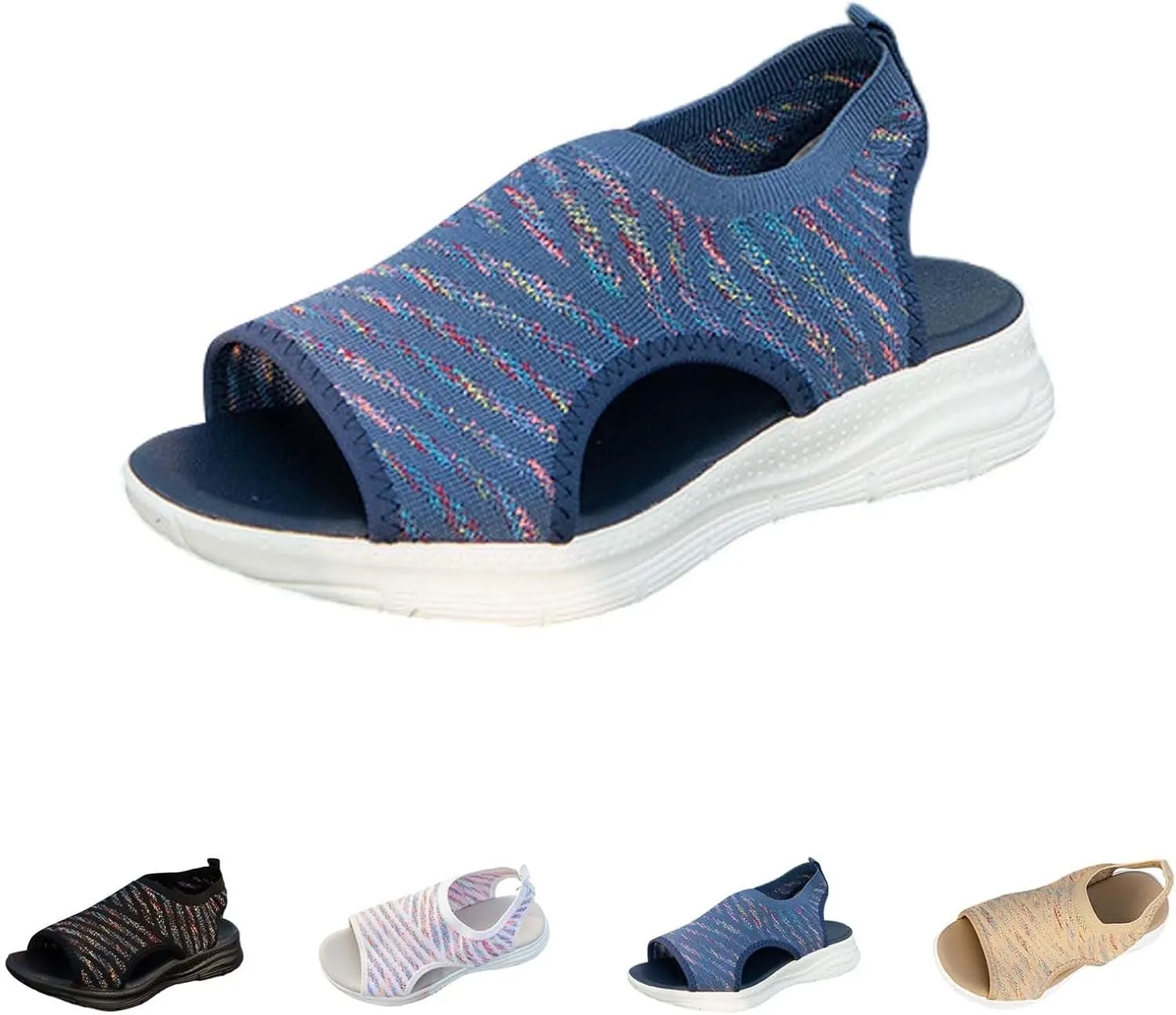 Womens Walking Sandals Comfortable Arch Support Orthopedic Platform Silde Open Toe Sport Shoes for Summer Beach