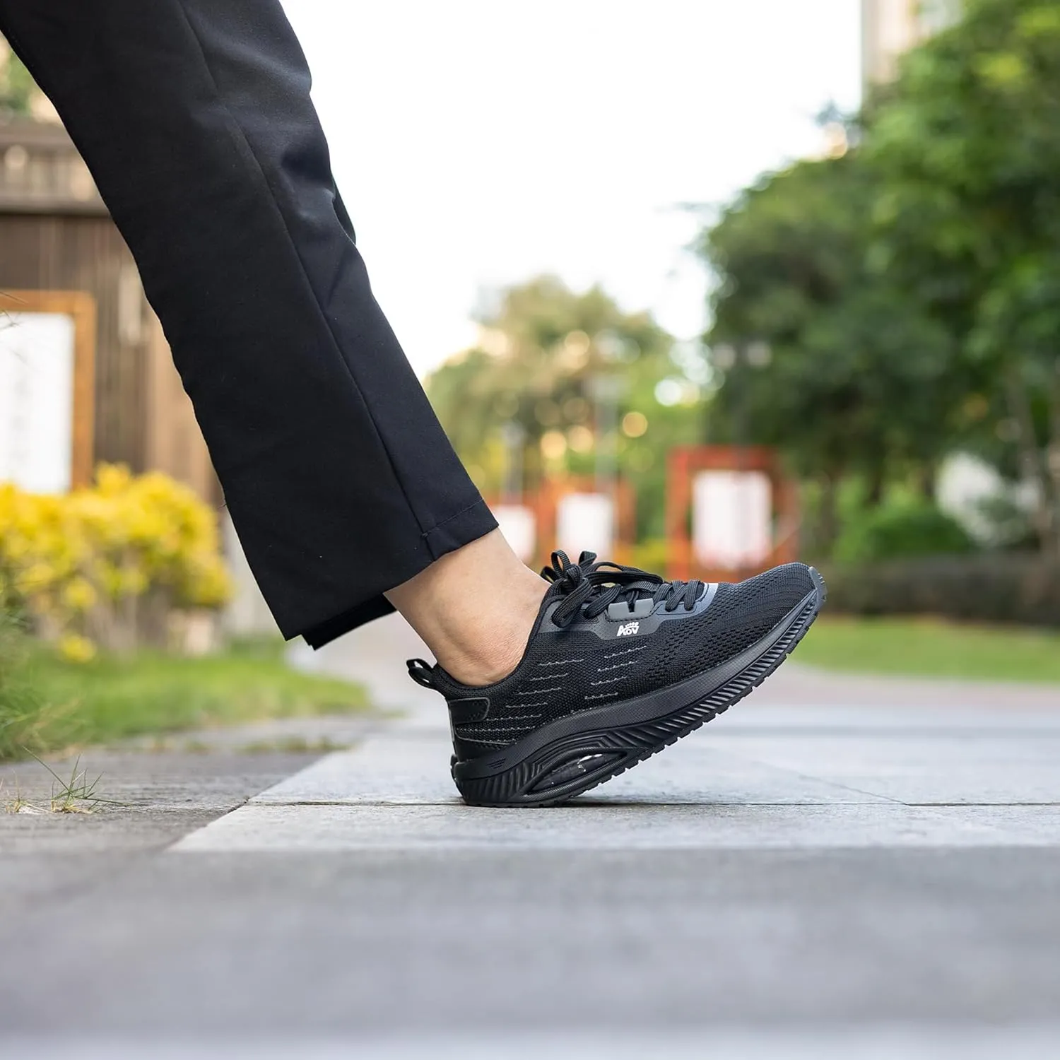 Women's Walking Shoes with Arch Support Orthotic Sneakers for Plantar Fasciitis Heel and Foot Pain Relief Tennis AllBlack Size 8.5