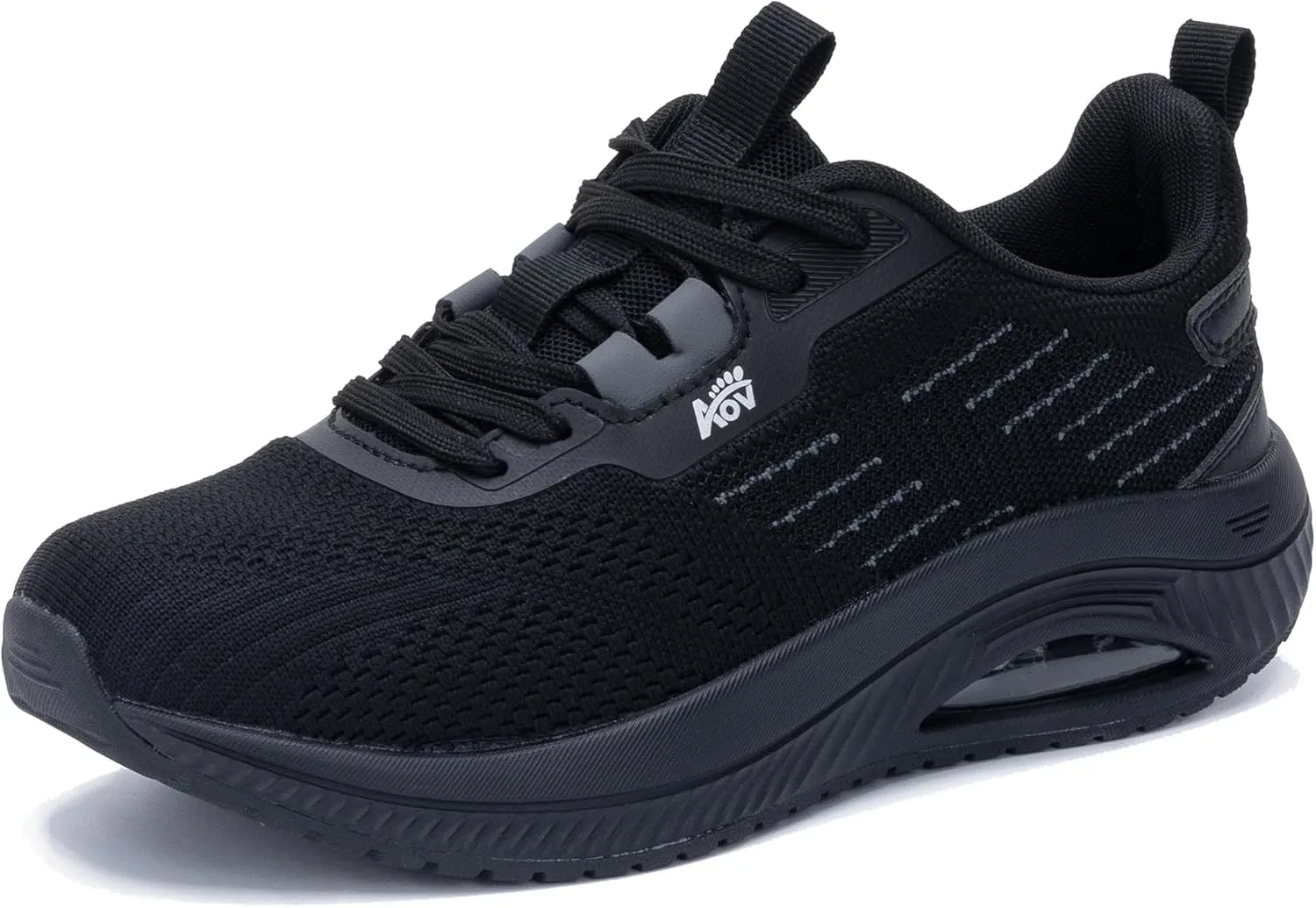 Women's Walking Shoes with Arch Support Orthotic Sneakers for Plantar Fasciitis Heel and Foot Pain Relief Tennis AllBlack Size 8.5