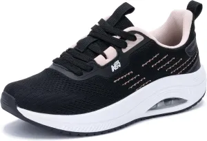 Women's Walking Shoes with Arch Support Orthotic Sneakers for Plantar Fasciitis Heel and Foot Pain Relief Tennis BlackPeach Size 8