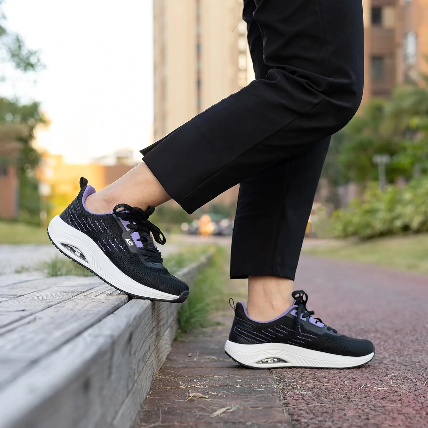 Women's Walking Shoes with Arch Support Orthotic Sneakers for Plantar Fasciitis Heel and Foot Pain Relief Tennis PurpleBlack Size 7