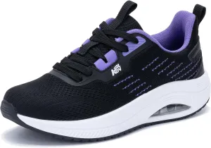 Women's Walking Shoes with Arch Support Orthotic Sneakers for Plantar Fasciitis Heel and Foot Pain Relief Tennis PurpleBlack Size 7