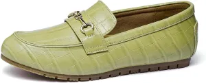Women's Wide Loafers Casual Slip on Flat Shoes Women's Comfort Penny Loafers with Arch Support Women Dressy Moccasins