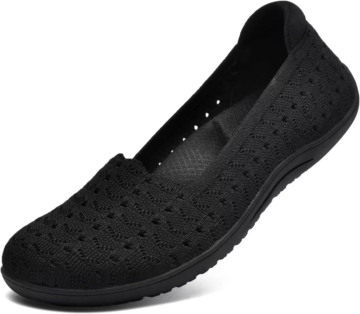 Women's Wide Toe Box Flats Shoes Knit Ballet Flat Slip-on Dress Walking Comfort Shoes
