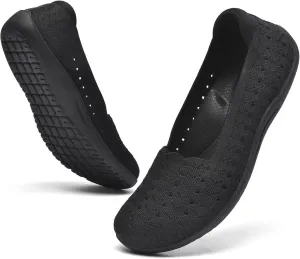Women's Wide Toe Box Flats Shoes Knit Ballet Flat Slip-on Dress Walking Comfort Shoes