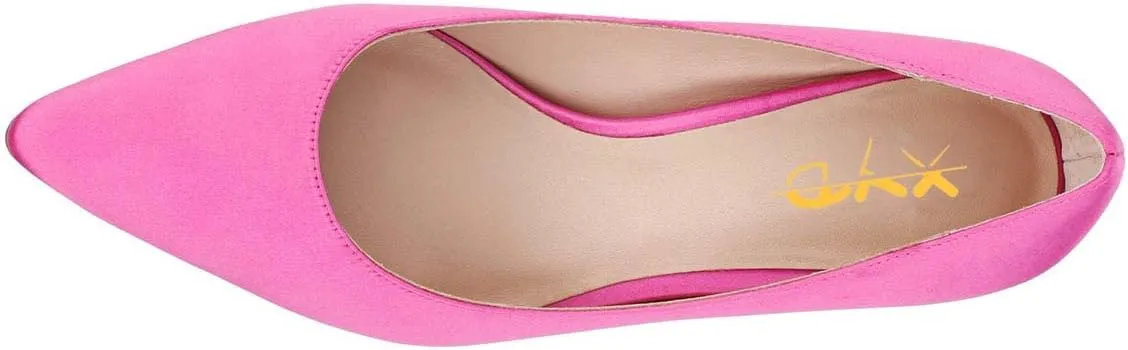 XYD Women Closed Pointy Toe Mid Scallop Shape Heel Pumps Slip On Dressy Cocktail Evening Party Event Shoes