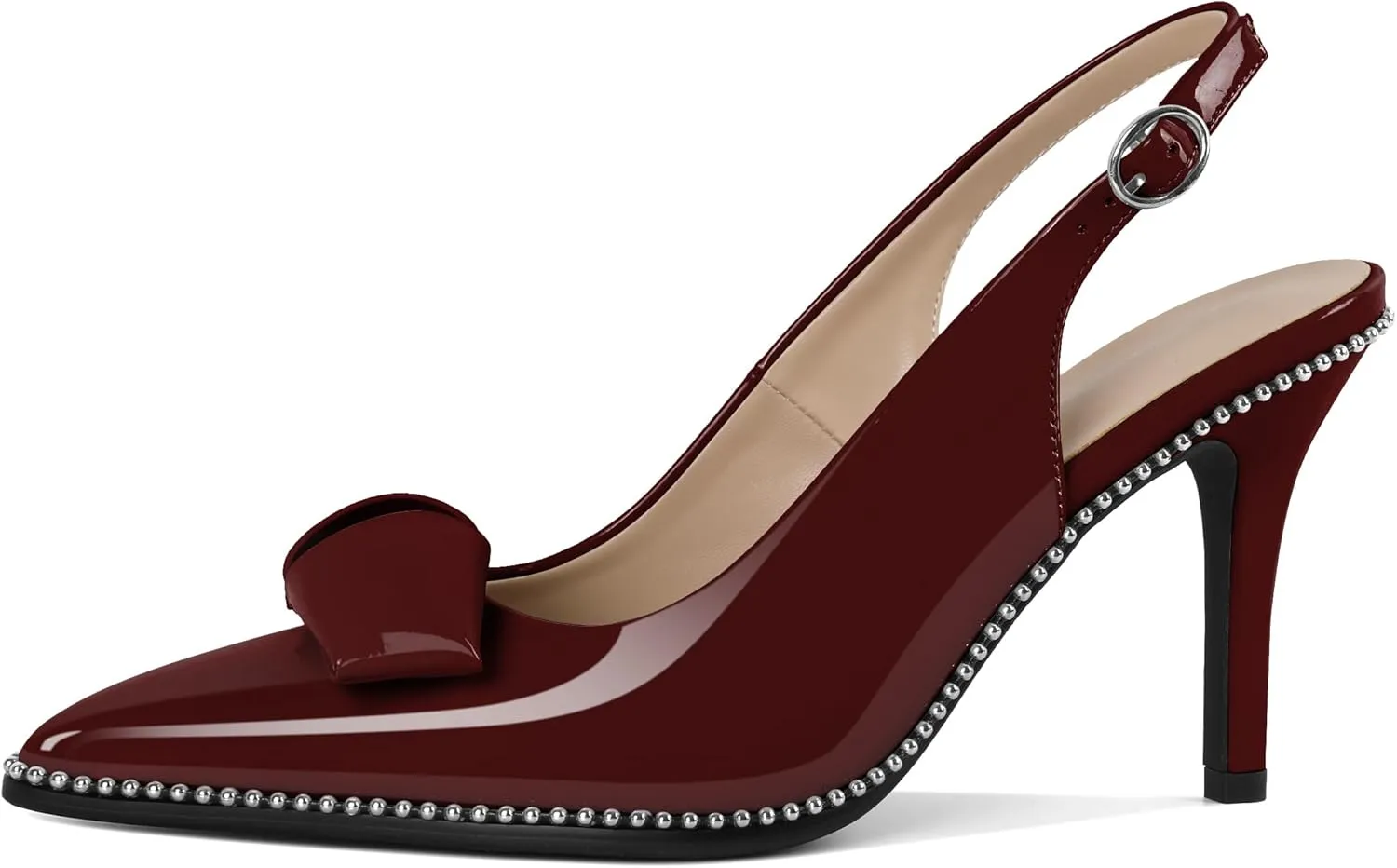 Zamikoo Slingback Heels for Women Pointed Toe Slip On Stilettos High Heel Pumps Shoes Dressy 3 Inches
